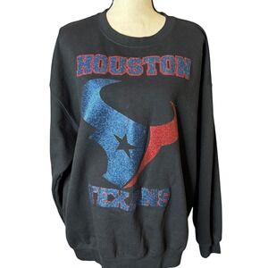 Houston Texans Sweatshirt Womens XL South Tejas Football Glitter Graphic Sports